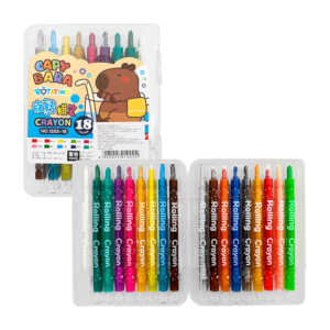 Paquete con 18 crayones crayolas retráctiles de colores / rolling / 1203-18 / capy bara / c406-981