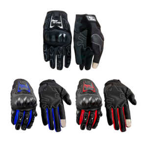 Guantes para motociclista de tela, con protección en nudillos, palmas y dedos de goma rígida, variedad de tallas / race car tribe / ca-78