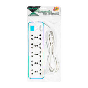 1pza Barra multicontactos rectangular, bicolor, con botón regulador y 10 tomacorrientes, variedad de funciones / pakhar / cz8107 / 27cms