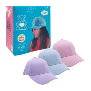 Caja con 3 gorras lisas sencillas y sticker para decorarlas, variedad de diseños y colores / baseball cap / diy bling decorate & wear / zxq03027