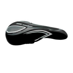1pza Asiento para bicicleta bicolor, con cuerpo metálico, cuadro reflectante y estampado con frase / g07 / new century