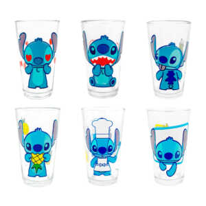 1pza vaso de cristal con estampado de stitch 480ml, variedad de diseños / disney stitch / vaso de vidrio