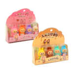 Caja con 4 borradores de goma escolares en forma de labubu, variedad de diseños y colores / hf-21-1 / cute little baby