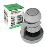 Mini cepillo dispensador de plástico, bicolor, con base y recipiente dispensador de jabón, variedad de usos / cleaning pot brush / dx-388