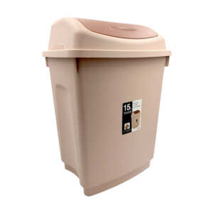 1pza Bote bicolor para basura, de plástico, variedad de usos / 15l / 42x25cms / ljt8969
