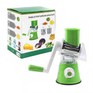 1pza Rallador cortador manual en forma de molino, bicolor, de plástico, con cuchillas intercambiables, variedad de usos / drum grater / qcq196