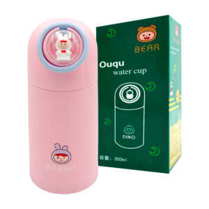 1pza Vaso termo metálico con cúpula transparente y figurita animada, variedad de colores / 350ml / water cup / rpb8773 / figura encapsulada