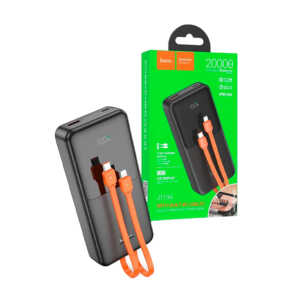 Power bank batería portátil de 20000mAh con carga rápida de 22.5w + pd20w, pantalla led indicadora de batería, puertos usb y tipo c + cable tipo c y lightning / j119a