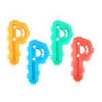 Juguete mordedera para perro en forma de letra P con púas para limpieza dental, variedad de colores / jr2538 / 2538