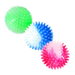 Pelota translúcida tipo mordedera para mascotas con diseño de puas para limpieza dental y chifle variedad de colores / jr2542 / 2542