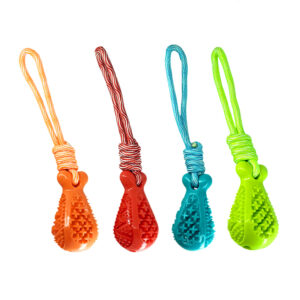 Juguete mordedera en forma de muslo con cuerda para perro, diseño texturizado con protuberancias para limpieza dental, variedad de colores / jr2550 / 2550