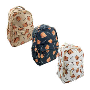 Mochila grande con 3 compartimentos y estampado de capibara, variedad de colores / capy bara / 1887#