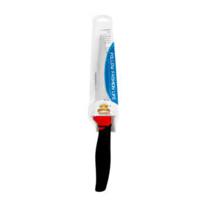 1pza Cuchillo metálico mediano, con mango de plástico bicolor, variedad de usos / 23cms / kingsta