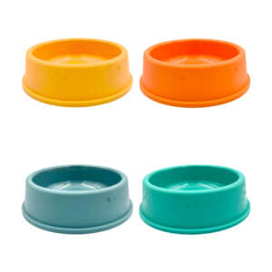 1pza Plato grande para mascotas, liso, con estampado de huellas brillantes, variedad de colores / lf-cw9793