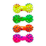 1pza Juguete chillón para mascotas en forma de hueso, con relieve y protuberancias, estampado de huesos y huellas, variedad de colores / pet products / cw9826