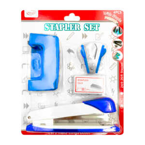 Blíster de papelería con engrapadora grande, caja de grapas, quitagrapas y perforadora, variedad de usos / stapler set / wjtz4514