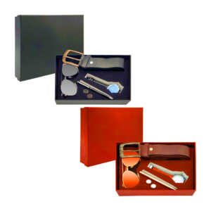 Kit de regalo para caballero con reloj de mano, cinturón, 2 gemelos, bolígrafo y lentes de sol / lu1148