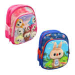 Mochila infantil con 2 compartimentos, diseño tipo relieve y estampado de labubu, variedad de colores / m928