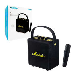 Bocina de karaoke bluetooth multifuncional, con micrófono incluido, radio fm, puerto usb, usb-c, tf y auxiliar / moreka-388