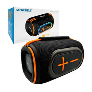 Bocina portátil inalámbrica cilíndrica a prueba de agua con luces rgb, asa tipo resorte, radio fm y puertos usb - tf, variedad de colores / moreka-420