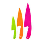 Set de 3 cuchillos de plástico de colores y diferentes medidas, variedad de colores / mt1318 / smart kitchen tools make you a chef master
