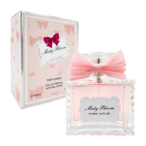 Perfume misty bloom para dama con decoración de moño en la tapa de 100ml - 3.4oz / misty bloom / mystical / my027 / 027