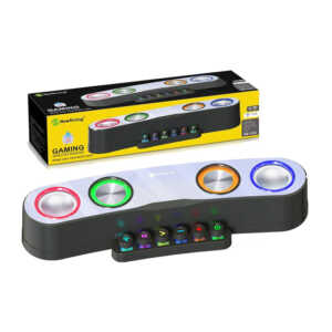 1pza Bocina inalámbrica recargable, estilo barra de sonido, curveada, con botones de tecla controladoras de reproducción, puertos de carga y/o conexión e iluminación rgb, variedad de funciones / newrixing / nr-55