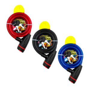 Candado de seguridad con juego de 2 llaves para bicicleta, 1.20m, variedad de colores / bicycle lock / p-11429
