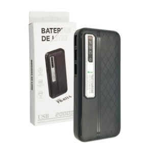 1pza Power bank / batería portátil cuadrada de 20000mah, con diseño de rombos, luz led y 3 entradas usb, variedad de colores / baterias de litio / pb-031a