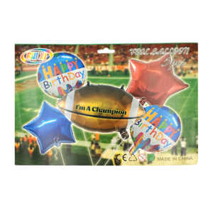 Paquete de 5 globos temáticos, con 2 globos de estrella, 2 globos estampados y 1 en forma de balón americano / qq-187 / rui xi