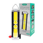 Lámpara de emergencia led recargable multifuncional con panel led, foco tipo linterna, cortador de cinturón de seguridad, martillo de seguridad, gancho colgante, panel solar e indicador de batería / sd-581 / automotive work lights