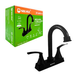 Mezcladora para lavabo de 4 pulgadas, negra, con cuerpo y cartucho de latón / solvex / sp-40102-n