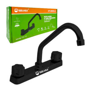 Mezcladora grande de 8 pulgadas para fregadero, ahorradora, color negro, con cuerpo y cartucho de latón / solvex / sp-80090-n