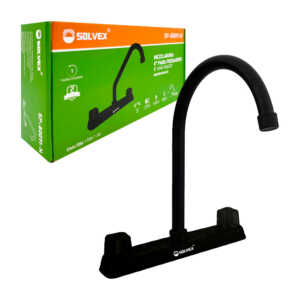 Mezcladora para fregadero de 8 pulgadas, negra, ahorradora y con cuerpo de latón / solvex / sp-80091-n