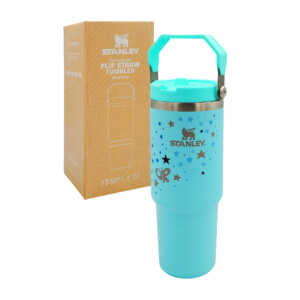 Vaso termo de acero inoxidable con asa, popote, capacidad de 30oz - 887ml y estampado de estrellas, variedad de colores / stanley / stl-30star