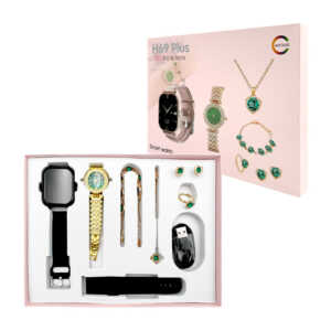 Set de smartwatch para dama con 2 correas intercambiables de goma, reloj de mano, cargador y joyería, variedad de funciones / h69 plus