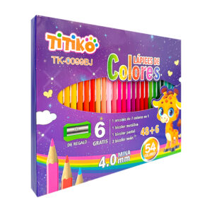 Paquete grande de lápices para colorear, de madera, con 1 sacapuntas y 54 colores, variedad de usos / titiko / lapices de colores