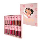 Estuche cuadrado con 12 mini labiales royal secret con diseño de betty boop, variedad de colores / ts-949 / povpaq