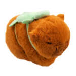 Peluche afelpado chico con diseño de capibara con tortuga y broches tipo pulsera / 1703