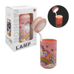 Lámpara decorativa flexible con porta lápices en forma de lata para escritorio, variedad de colores / pen holder lamp / xtd-1239