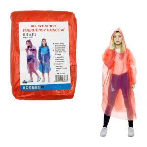 Impermeable de plástico desechable tipo poncho para adulto, variedad de colores / all weather emergency raincoat / ycx-088
