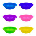 1pza Palangana / recipiente grande de plástico liso, redondo, con figuras decorativas de flores, variedad de colores / palangana lola #2 / articulos plasticos / 31x11cms