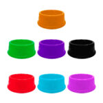 1pza Comedero de plástico pequeño para mascotas, redondo, con estampado de huellas, variedad de colores / comedero para mascota / articulos plasticos