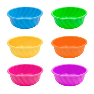 1pza Palangana / recipiente pequeño, circular, de plástico, con relieve, variedad de colores / caramelo baby / articulos plasticos
