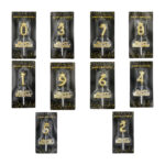 1pza blíster con una vela numérica para cumpleaños con decoración de corona y frase de happy birthday en color dorado / vela corona / vela cumpleaños / pt10851