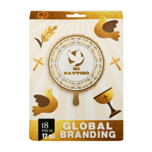 Paquete con 12 globos de 18 pulgadas con diseño temática de mi bautizo / yc-100-10 / global branding / yx313