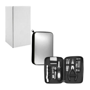 Estuche compacto metálico de herramientas con flexómetro, desarmador, pinzas y puntas intercambiables / 148qt / l26-148qt / bolsa metálica herramientas