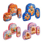 1pza Mochila escolar infantil pequeña, con 2 compartimientos, relieve 3d, luz led, lonchera térmica, lapicera y estampado de personajes animados, variedad de diseños / capybara / kapibala