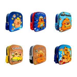 1pza Mochila pequeña infantil de 2 compartimientos, con relieve 3d estampado de capibara, variedad de diseños / capybara / 251217