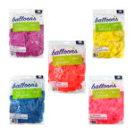 Paquete con 100 globos de látex, 12 pulgadas de color liso, variedad de colores / bo-713 / loco loco balloons